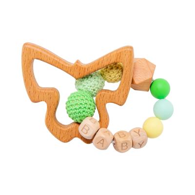 China Wholesale Wooden Teether Baby Teether Products Eco-friendly Animal Bracelet Teether Teether Natural for sale