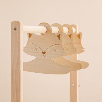 China Toy Baby Supplies Wooden Hanger Soft Baby Pants Stretches Aunts Children's Nordic Style Fox Small Hanger for sale