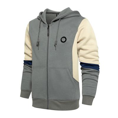 China high quality wholesale price Anti-wrinkle winter clothe fleece hoodie men blocking men's hoodie with zipper for sale