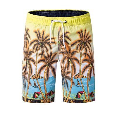 China QUICK DRY Custom Sublimated Printed Beach Shorts For Men Vacation Surf Boardshorts Elastic Waist Printed Beach Shorts for sale