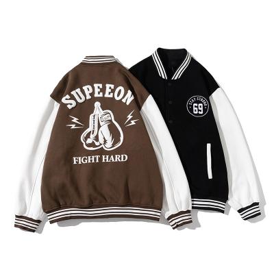 China 2021 fashion men's baseball jacket streetwear varsity jacket high quality design windproof outwear fleece jacket coat for winter for sale