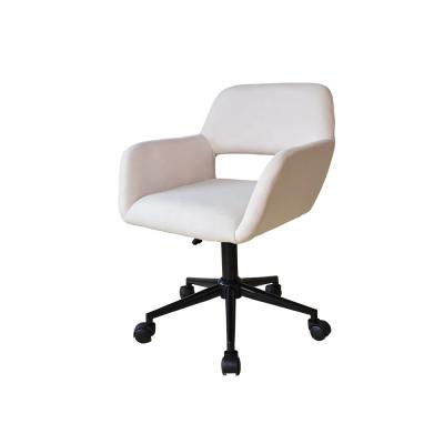 China GUYOU Modern White Fabric Chair Hollow Ergonomic Chair And Back Swivel Home Office Table For Study for sale