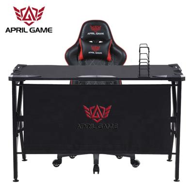 China Morden April Game Y-GD28-1 MDF Steel Desktop Laptop Laptop Gaming Desk with ABS Protector and LED for sale