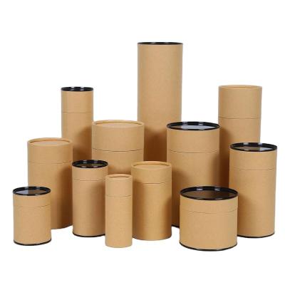 China Recyclable Luxury Custom Round Cardboard Tubes Biodegradable Food Grade Kraft Paper Food Tea Paper Tube Packaging for sale