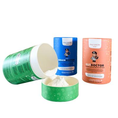 China Handmade Recyclable Food Grade Tubes Customized Printed Paper Cylinder For Food Supplement Packaging for sale