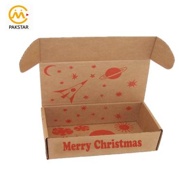 China Recyclable Recycled Supermarket Grocery Store Natural Brown Kraft Tuck Net Top Corrugated Self Erecting Shipping Boxes For Christmas Gift for sale