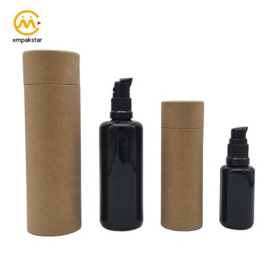 China Small Round 30ml Recyclable Kraft Paper Perfume Gift Box Essential Oil Tubes Custom Paper Packaging For 30ml Bottle for sale