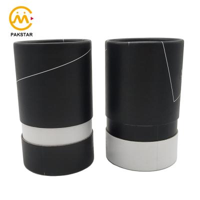 China Recyclable Wholesale Cylinder Tube Gift Black Tube Paper Box For Crafts Packing Round Box for sale