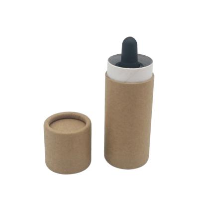 China Recyclable Custom Small Size Brown Paper Tube Box 30ml Packaging For Glass Dropper Bottle for sale