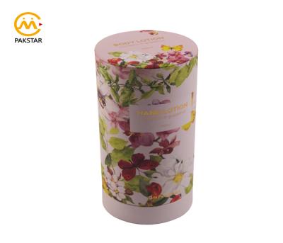 China 100% Recyclable Recycle Custom Colored Printed Round Cardboard Edge Paper Tube Flat Box For Cosmetic for sale