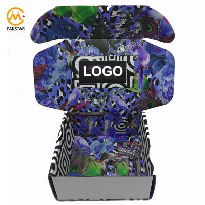 China Recyclable Custom Printed Clothing Shoes Socks Underwear Garment Gift Corrugated Self Erecting Mailer Cardboard Packaging Boxes With Logo for sale