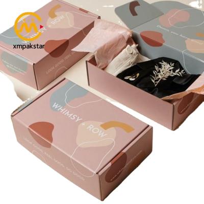 China China Biodegradable Corrugated Colored Foldable Eco-friendly Garment Dress Mailer Box Manufacture Durable Box For Dress for sale