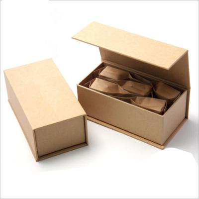 China Recyclable Kraft Cardboard Tea Bags Paper Gift Packaging Box Print With Magnetic Lid for sale