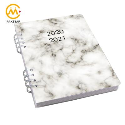 China Wholesale Personalized Spiral Journal Organizer Planner Double Spiral Marble Monthly Printing for sale