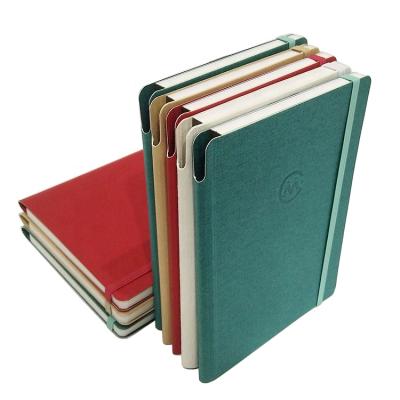 China Customized Glue Spiral Binding Round Corner Paper Journal Notebook With Debossed Logo for sale