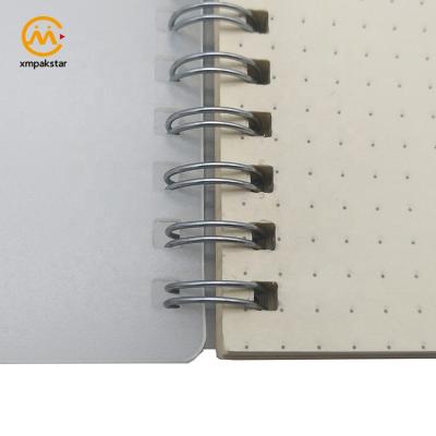 China Custom Wholesale Coil Binding Spiral Dot Grid Notebook A5 Journal With PVC Coating for sale