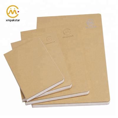 China Glue Binding Vintage Eco Recycle Custom Quilted Kraft Paper Cover Journal Notebook With Logo for sale