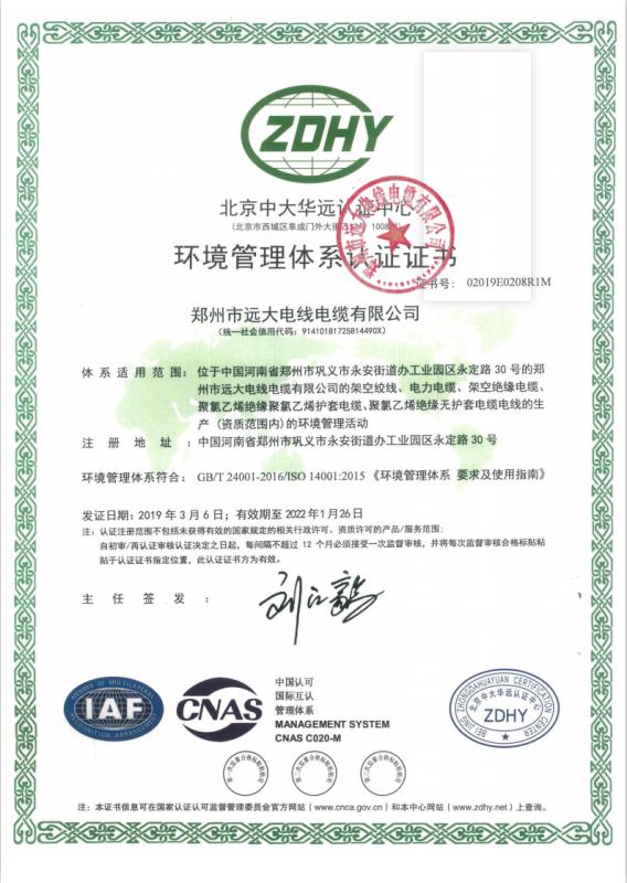 ISO14001 - Henan Suhao Import And Export Co., Ltd.