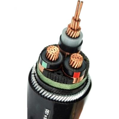 China 8.7 / 15 KV 3 Cores Copper Armor Cable XLPE Electrical Cable Underground Insulated Three Core Medium Voltage Cable for sale