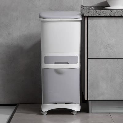 China OEM / ODM Sustainable Promotional Plastic White Trash Bins For Separate for sale