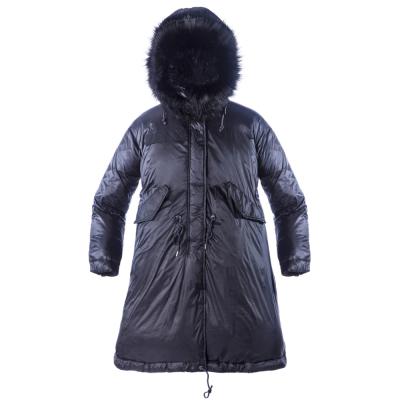 China Custom Made Viable Plus Size Tracksuit Jacke Stripper Women's Long Fur Hooded Down Parka Jacket Winter Coat for sale