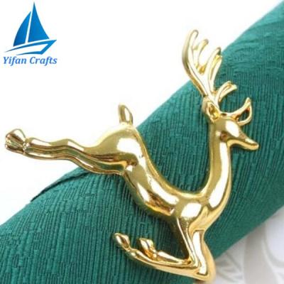 China Household Silver Ring Holder Antique Party Napkin Table Napkin Decor Favor Kitchen Tableware 6Pcs Deer Napkin for sale