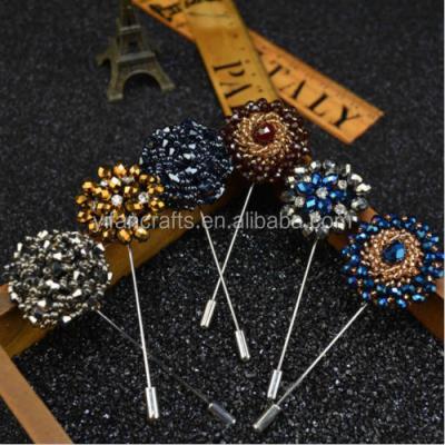 China NEW Africa Men's Boutonniere Pin Stick Handmade Wedding Accessories Brooch Lapel Ribbon for sale