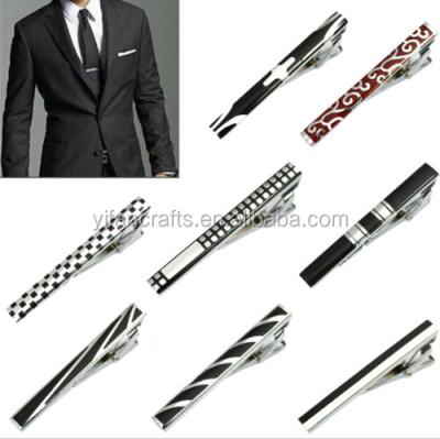 China Fashion Classic Men's Metal Bar Clasp Silver+Black Tone Simple Necktie Tie Pin Bar Clasp for sale