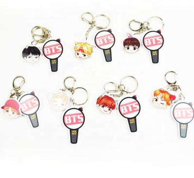 China Promotional Wholesale Custom Anime BTS Acrylic Clear Key Chain Eco-friendly Both Sides Printed for sale