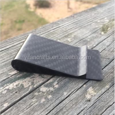 China Europe Carbon Fiber Money Clip Wallet Glossy Men's Real Credit Card Men's Business Black Fiber for sale