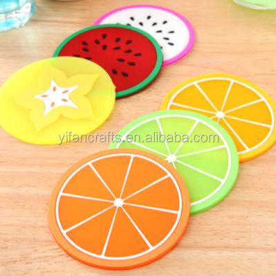 China Mat Fruit Heat Insulation Resistant Viable Protective Coasters Silicone Cup Non-Slip Place Mat for sale