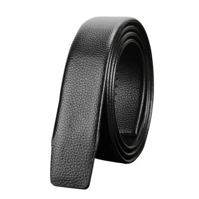 China Whip FanLi Wholesale 3.8cm Cowhide Leather Waist Belt Fasten No Buckle Leather Belt for sale