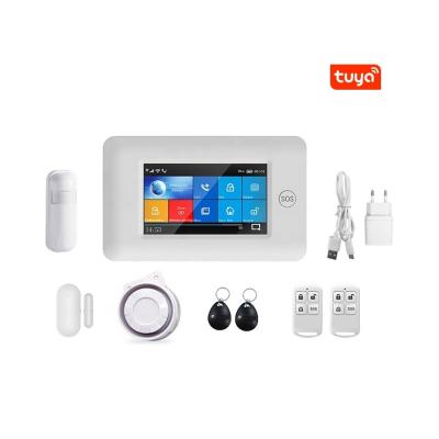 China EU Version 4G WiFi Tuya Smart Home/Office Security Alarm Burglar System Touch Screen Wireless Kit for sale