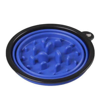 China Viable high quality product selling collapsible silicone food slow feeder anti obstruction no bend adjustable pet bowl for sale