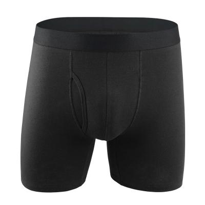 China Anti-Bacterial Boxer Briefs Mens Underwear Cotton Comfort Flex Fit Ultra Soft Cotton Stretch Long Leg Boxer Briefs for sale