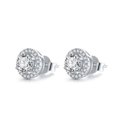 China 0.5 carat CLASSIC round shape circle moissanite stud earrings full for women 2022 for sale