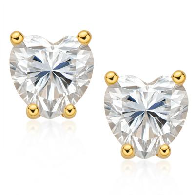 China CLASSIC 0.5/1 Carat Girly Heart Shape Elegant Moissanites D Colors Earrings Jewelry for sale