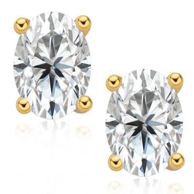 China 0.5/1 Carat CLASSIC Elegant Oval Cut Moissanites D Colors Earrings Jewelry for sale