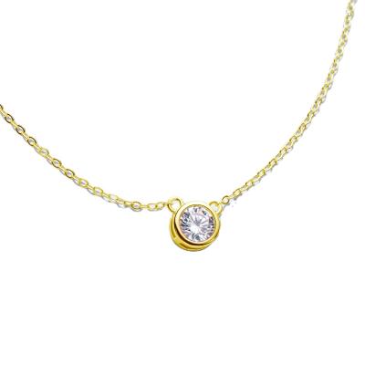 China 1 Carat Moissanite Necklace Edge Moissanite Female Round Pendant TRENDY 925 Sterling Silver Jewelry for sale