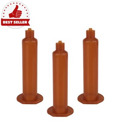 China Amber Dispenser Dispensing Automatic Syringe Adhesive Syringe Glue Barrel Old Anti UV Epoxy CNC Machining Center 10cc Screw Cylinder Adhesive Liquid Barrel for sale