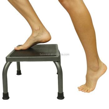 China Storage Single Metal Foot stool with Non-skid TPR platform for sale