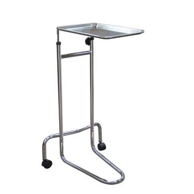 China Modern Mobile Instrument Stand With 2 Twin-Wheel Adjustable Height Removable Stainless Steel Tray For Spa Salon Equipment for sale