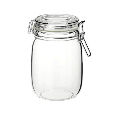 China Sustainable Jar Glass Bottle Small Household Food Storage Airtight Jar With Transparent Glass Sealed Lid Storage Tub for sale