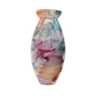 China New Classic/Postmodern Hand Painting Decoration Table Stained Glass Vase for sale