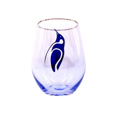 China Ion Plated Stemless Glass Cup Viable/Stored Stemless Glass Cup Blue Stemless Glass Cup for sale