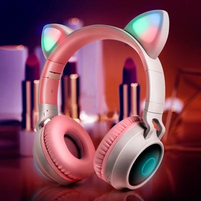 China 2022 Wireless Earphone Hot Selling (can use wired also) For Girls Super Bass Sound Earphone Headphones Cute Pink for sale