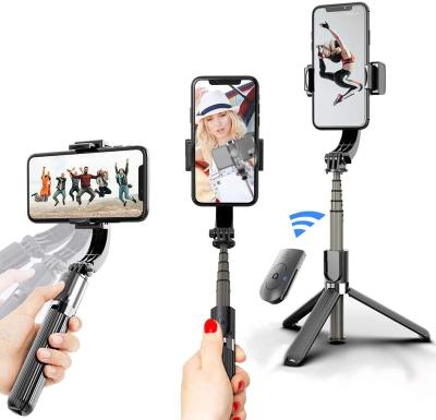 China Sufficiency Light 2022 Foldable Handheld Phone Gimbal Stabilizer with Extendable Wireless Tripod Vlog Youtube Live Tiktok Selfie Stick for sale