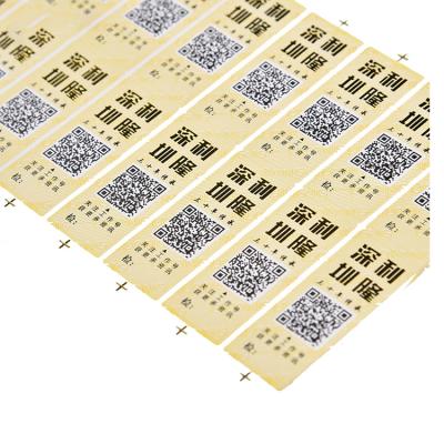 China Custom Anti-Counterfeit QR Code Heat Transfer Plastic Paper Adhesive Barcode Printed FragileEgg Adhesive Shell Sticker for sale