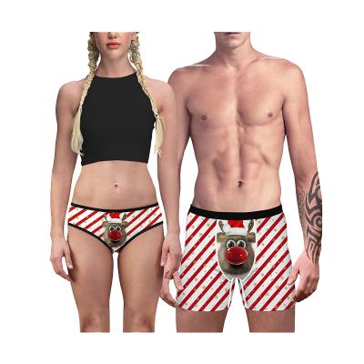 China Christmas Men's Underwear Bow Pattern Soft High Quality Man's Boxer Briefs Breathable Panties for sale