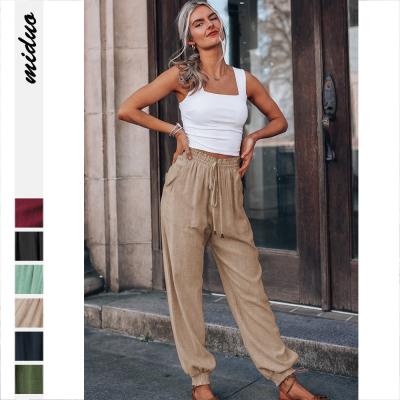 China Women High Waisted Leisure Rayon Track Casual Harem Pants Breathable High Quality Loose Soft Pants Trousers for sale